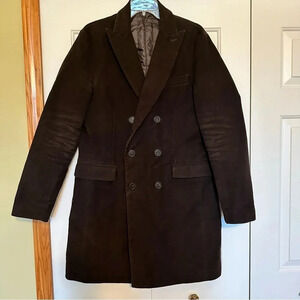 Jey Cole Man Brown Velvet Overcoat